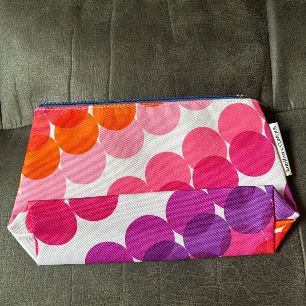 NEW Lot of 3 Kapitza x Clinique Makeup Travel Bags Pouches Colorful Geometric - Picture 7 of 11